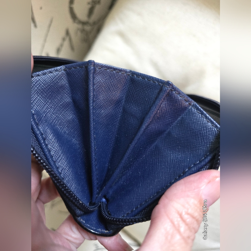 KATE SPADE ♠️ NY Navy Blue Neda Haven Lane Glitter Dot Zip Around Wallet In GUC - Picture 15 of 16